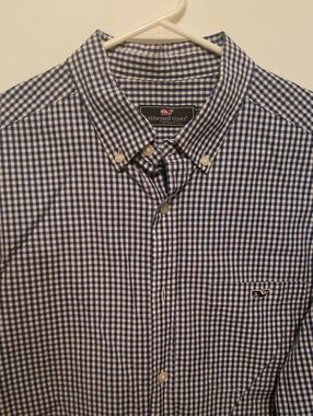 Vineyard Vines Blue and White Gingham Button-Down Shirt